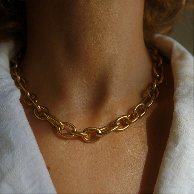 Boss Necklace - Chunky Gold Necklace - Minimalist Statement Chain