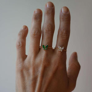 Butterfly CZ Ring - Summer Ring - Waterproof Dainty Ring