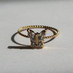 Load image into Gallery viewer, Butterfly CZ Ring - Summer Ring - Waterproof Dainty Ring
