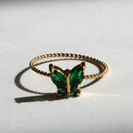 Load image into Gallery viewer, Butterfly CZ Ring - Summer Ring - Waterproof Dainty Ring
