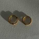 Load image into Gallery viewer, Celina - Waterproof Hypoallergenic Hoops - Dainty Gold Hoop Earrings
