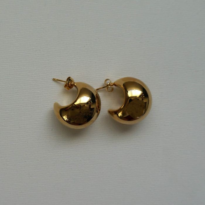 Dua - Dome Earrings - Waterproof Earrings Canada - Gold Steel Hoops