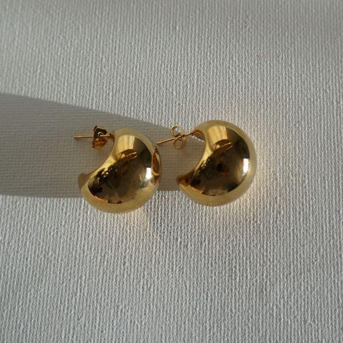 Dua - Dome Earrings - Waterproof Earrings Canada - Gold Steel Hoops