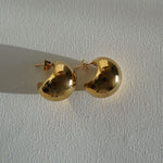 Load image into Gallery viewer, Dua - Dome Earrings - Waterproof Earrings Canada - Gold Steel Hoops
