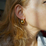 Load image into Gallery viewer, Dua - Dome Earrings - Waterproof Earrings Canada - Gold Steel Hoops
