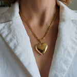 Load image into Gallery viewer, Heart Locket Necklace - Valentines Gift - Waterproof Love Necklace
