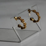 Load image into Gallery viewer, Vintage Rose Hoops - Waterproof Hoop Earrings - Gold Steel Earrings
