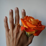 Rose Thorn Ring - Gothic Ring - 18K Gold Stacking Ring - Waterproof Ring