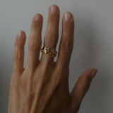 Spring Bloom Ring - 18K Gold Steel Ring - Open Cuff Ring - Waterproof Ring