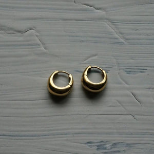 Sve Huggies - Surgical Steel Earrings - Real Gold Hoops