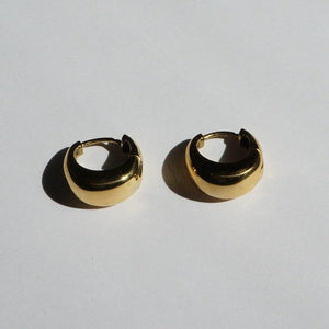 Sve Huggies - Surgical Steel Earrings - Real Gold Hoops