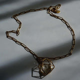 Tesoro - Chunky Chain Necklace - Big CZ Charm Necklace