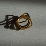 Load image into Gallery viewer, Wave Ring - Waterproof Ring - Gold Steel Ring - Unisex Ring
