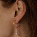 Load image into Gallery viewer, Athena - Pearl Drop Earrings - Hypoallergenic Hoops
