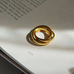 Load image into Gallery viewer, Chunky Gold Ring - 18K Gold Steel Ring - Waterproof Ring SVE Jewels
