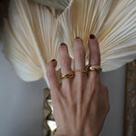 Load image into Gallery viewer, Chunky Gold Ring - 18K Gold Steel Ring - Waterproof Ring SVE Jewels
