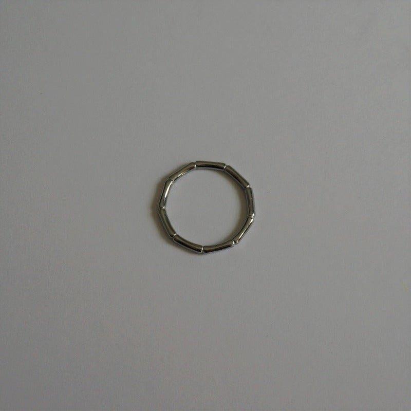 Bamboo Ring - Silver Ring for Women - Stacking Waterproof Ring 