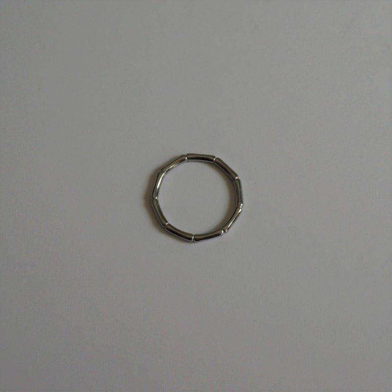 Bamboo Ring - Silver Ring for Women - Stacking Waterproof Ring 