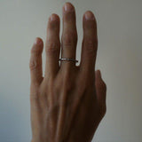 Bamboo Ring - Silver Ring for Women - Stacking Waterproof Ring 