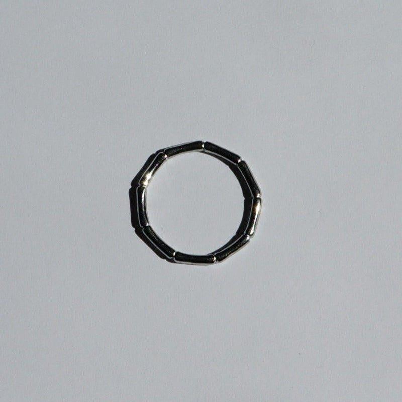 Bamboo Ring - Silver Ring for Women - Stacking Waterproof Ring 