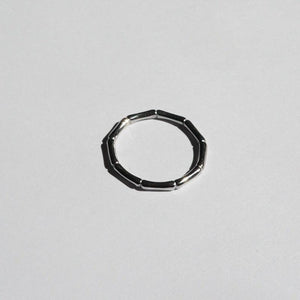 Bamboo Ring - Silver Ring for Women - Stacking Waterproof Ring 