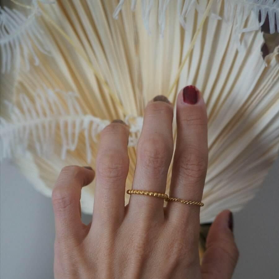 Beaded Ring - 18k Gold Ring - Waterproof Rings Canada