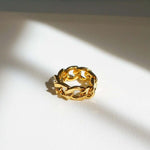 Load image into Gallery viewer, Curb Chain Ring - 18K Gold Chain Rings - Waterproof Rings Canada
