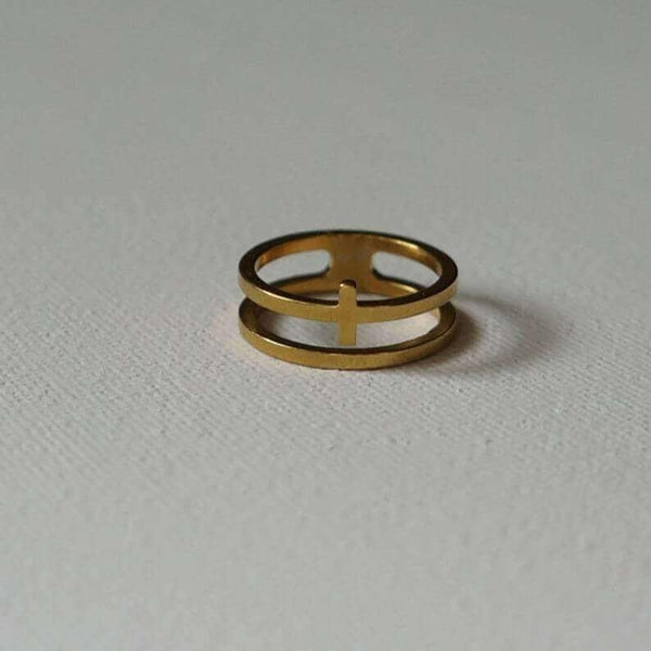 Bohemian Ring - Gold Cross Ring - Waterproof Rings Canada
