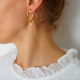 Camilla - Pearl Drop Earrings - Hypoallergenic Hoops