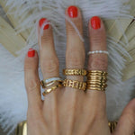 Load image into Gallery viewer, Charlize - Chunky Gold Ring - Wire Wrapped Ring
