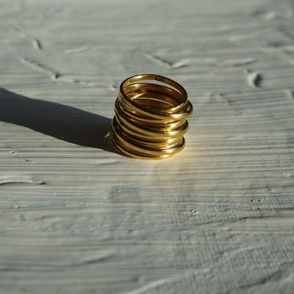 Charlize - Chunky Gold Ring - Wire Wrapped Ring