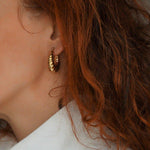 Load image into Gallery viewer, Croissant Huggies - Gold Hoop Earrings - Waterproof Earrings Canada
