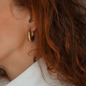 Croissant Huggies - Gold Hoop Earrings - Waterproof Earrings Canada