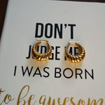 Load image into Gallery viewer, Croissant Huggies - Gold Hoop Earrings - Waterproof Earrings Canada
