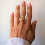 Load image into Gallery viewer, Croissant Ring - 18K Gold Ring - Waterproof Rings Canada
