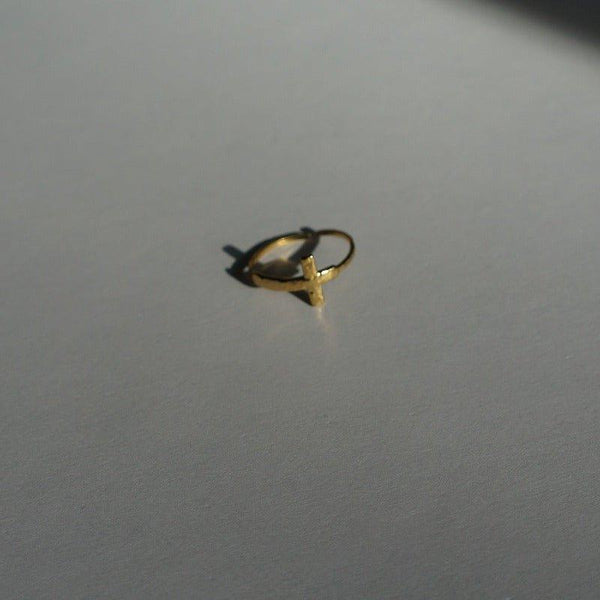 Cross Ring - Waterproof Ring - 18K Gold Ring