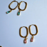 Cubic Zirconia Hoops - Waterproof Hoops - Minimalist Hoops