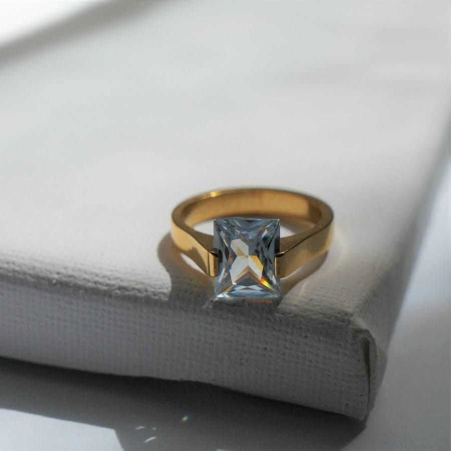 Cubic Ring - Cubic Zirconia Rings - Princess Cut Ring