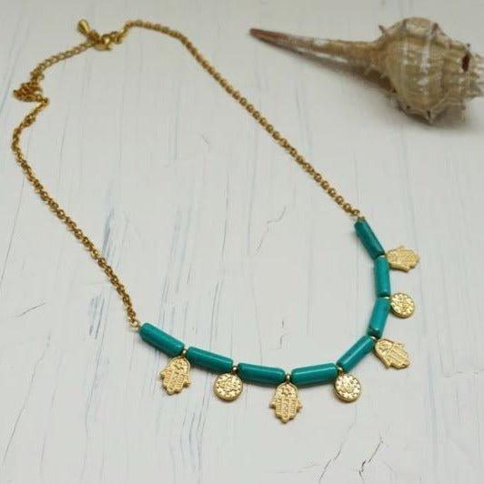 Daliah Turquoise Necklace | Waterproof Gold Jewelry | SVE Jewels
