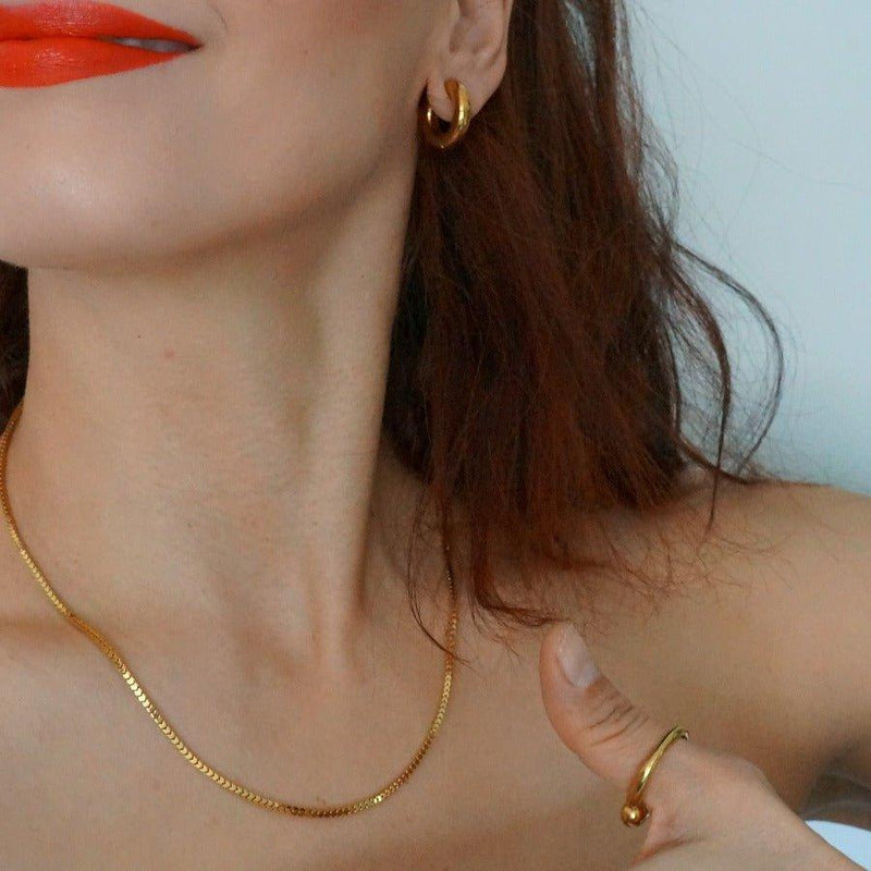 Deb Necklace - Gold Color Snake Chain - Waterproof Necklace