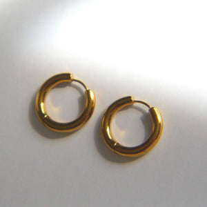 Diane - Classic Gold Hoop Earrings - Waterproof Hoops 