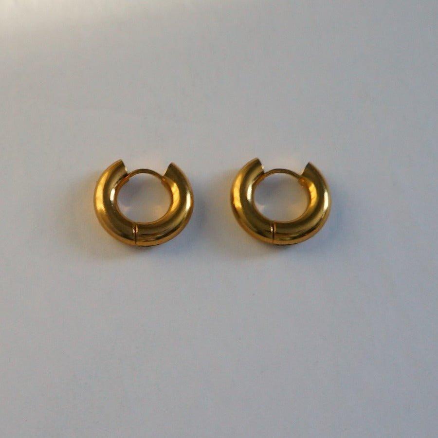 Diane Petite - Classic Hoop Earrings - Waterproof Huggies