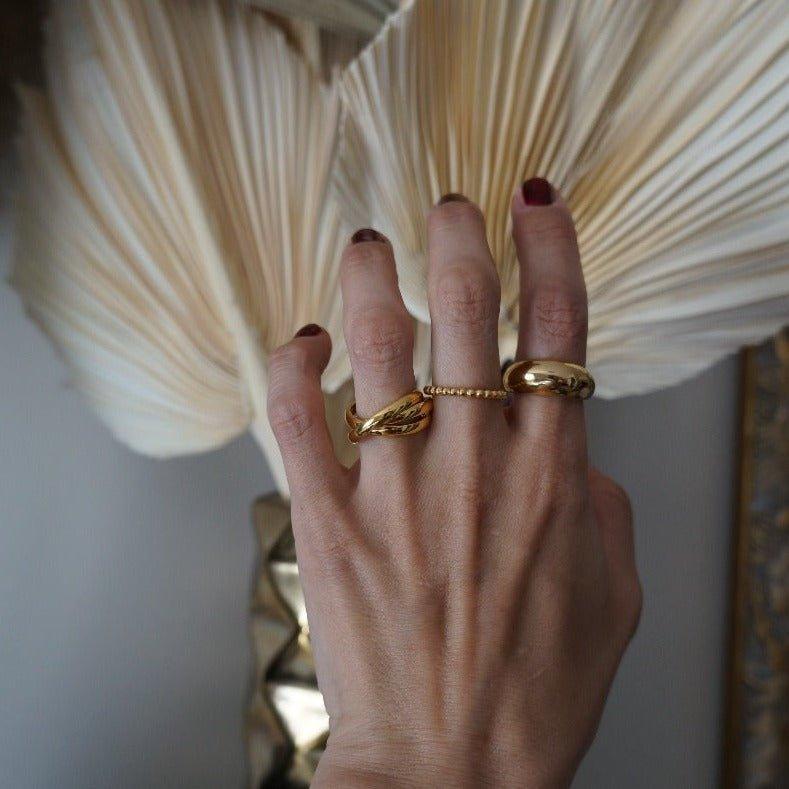 Dome Ring Gold - Waterproof Ring - Statement Ring