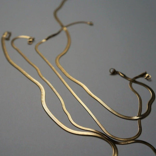 Drew Necklace - Herringbone Necklace - Waterproof Necklace