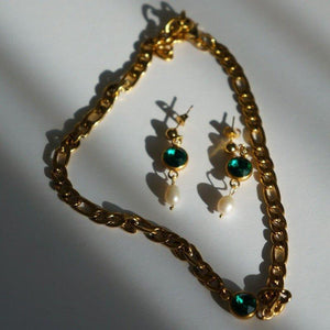 Emma Choker - Emerald Stone Necklace - Waterproof Necklace