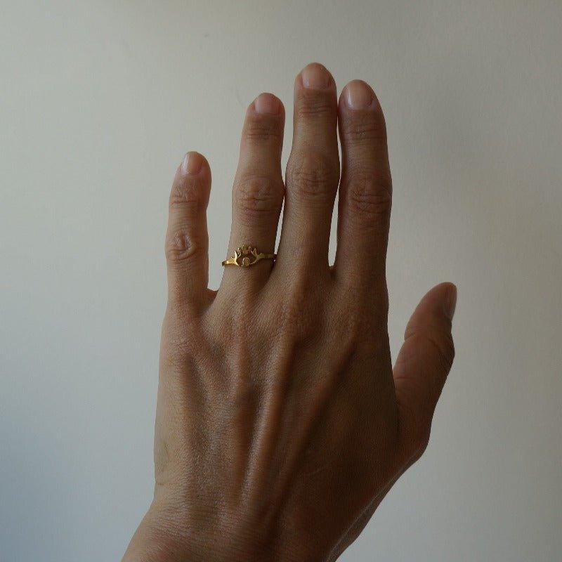 Evil Eye Ring - Gold Stacking Ring - Waterproof Rings Canada