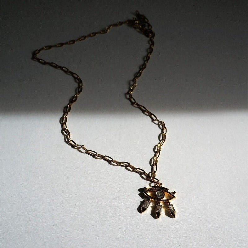 Evita - Evil Eye Necklace - CZ Gold Pendant Necklace