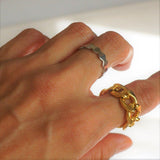 Flow - Stacking Ring - Silver Band Ring -  Waterproof Women Rings