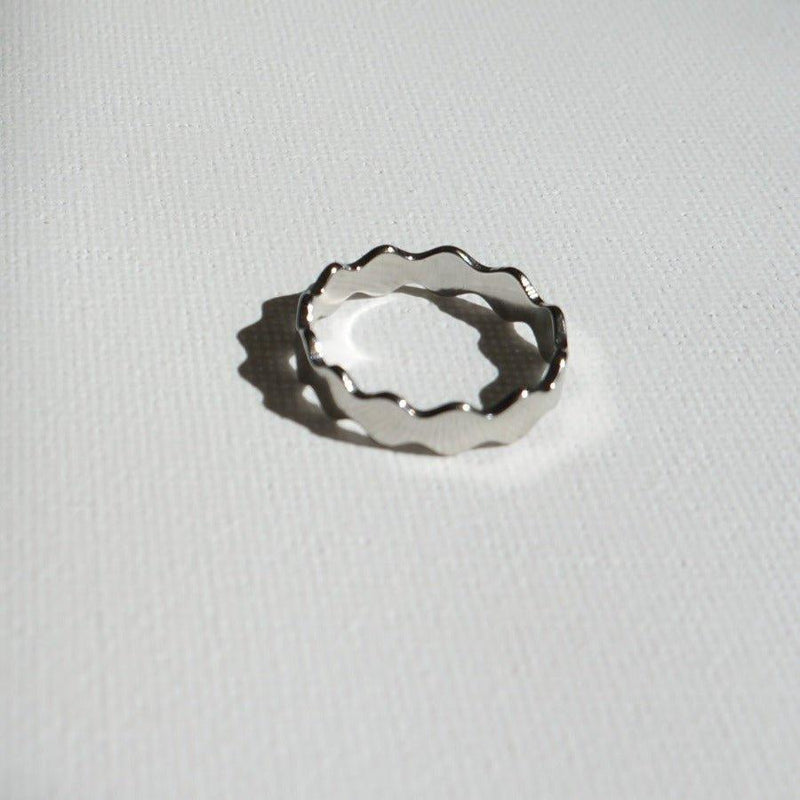 Flow - Stacking Ring - Silver Band Ring -  Waterproof Women Rings