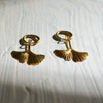 Load image into Gallery viewer, Ginkgo Earrings - Floral Motif Earrings - Hypoallergenic Hoops
